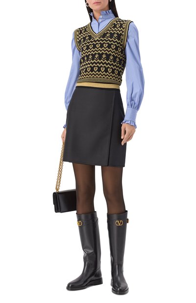 Кожаные сапоги vlogo signature VALENTINO, арт. 7W2S0MT1/DSH, фото 3