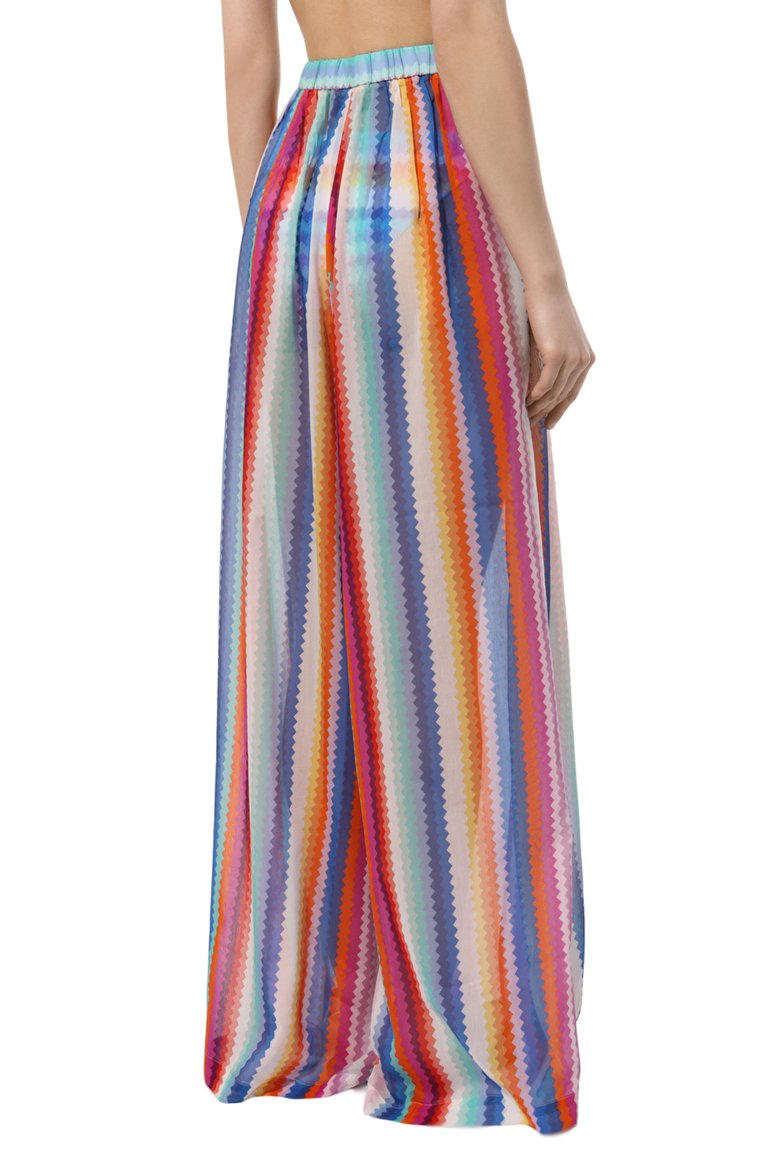 Женские брюки хлопка и шелка MISSONI разноцветного цвета, арт. MC23SI00/BW00PN | Фото 4 (Длина (брюки, джинсы): Стандартные; Материал внешний: Хлопок; Женское Кросс-КТ: Брюки-пляжная одежда; Стили: Этно)