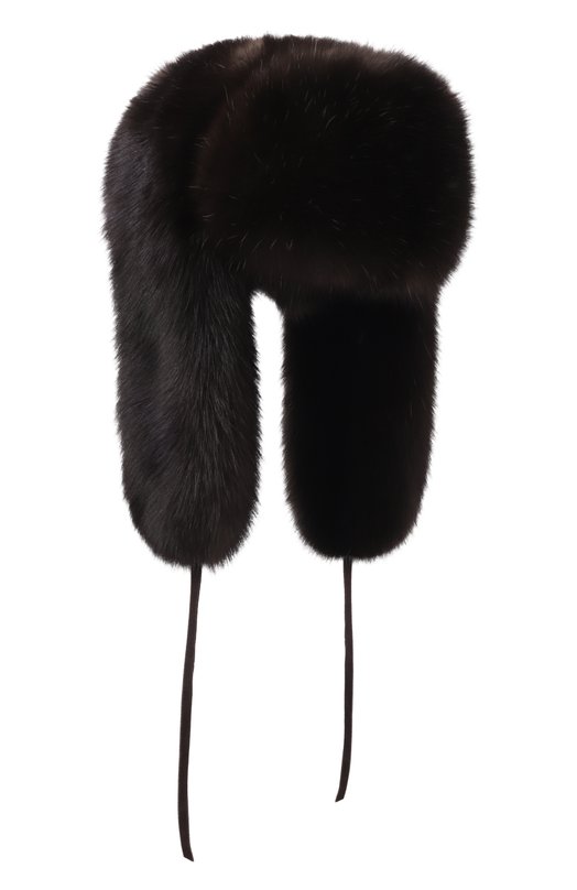 Меховая шапка-ушанка из соболя Black Sable BS-FHFF-EB Коричневый BS-FHFF-EB
