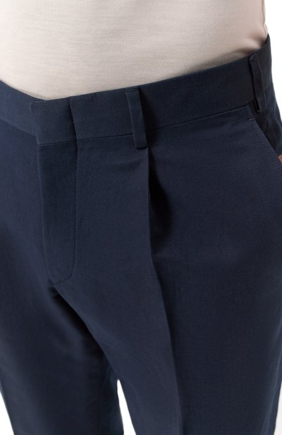 Брюки изо льна и хлопка BRIONI темно-синего цвета по цене 76850 руб., арт. RPC20M-PA106, фото 5 Брюки изо льна и хлопка BRIONI, арт. RPC20M-PA106, фото 5