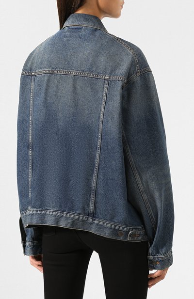 Джинсовая куртка BALENCIAGA темно-синего цвета по цене 86400 руб., арт. 594386/TCW03, фото 4 Джинсовая куртка BALENCIAGA, арт. 594386/TCW03, фото 4