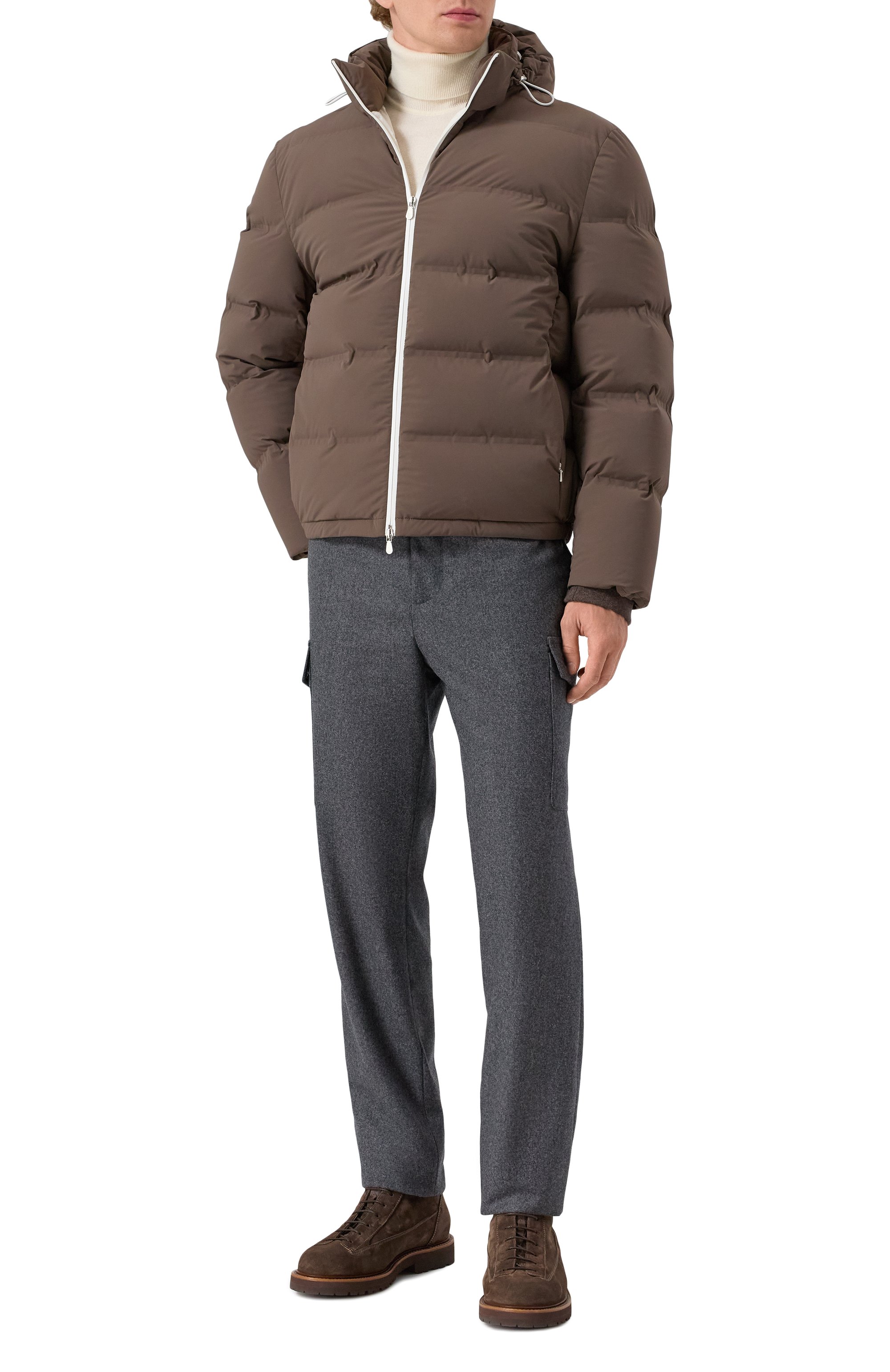 Пуховик BRUNELLO CUCINELLI коричневого цвета по цене 683500 руб., арт. MM4911836, фото 2 Пуховик BRUNELLO CUCINELLI, арт. MM4911836, фото 2