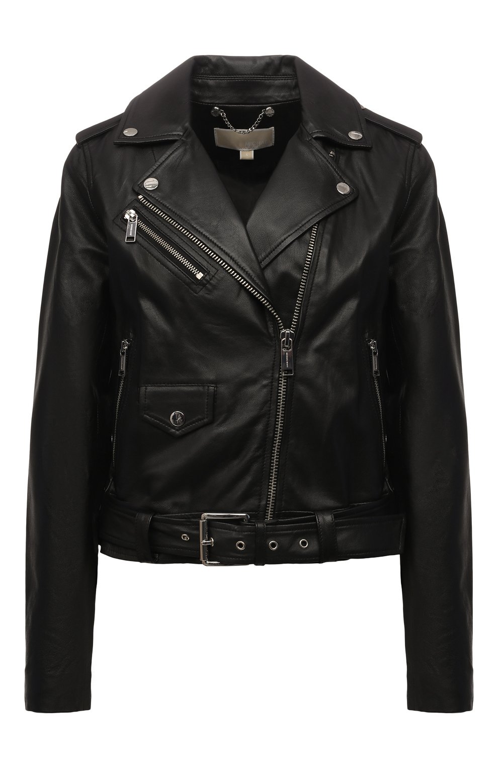 Кожаная куртка MICHAEL MICHAEL KORS черного цвета по цене 73300 руб., арт. MB92HYG8FX, фото 1 Кожаная куртка MICHAEL MICHAEL KORS, арт. MB92HYG8FX, фото 1