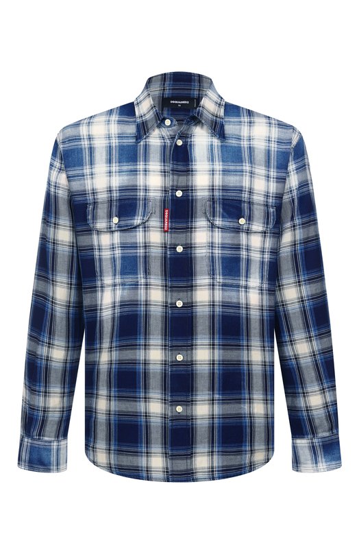 Хлопковая рубашка Dsquared2 S74DM0958/D35206 Синий S74DM0958/D35206