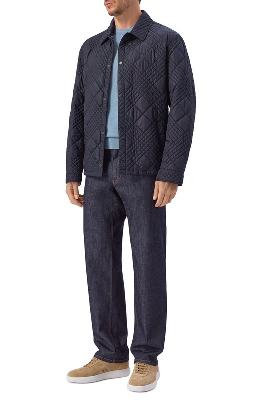 Хлопковый джемпер Brioni UMR00L/P0K15 Голубой  UMR00L/P0K15 Фото 2