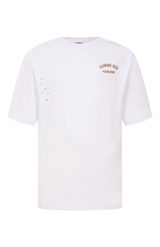 Хлопковая футболка Comme des Fuckdown CFABM01923 Белый CFABM01923