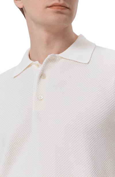 Хлопковое поло CANALI белого цвета по цене 59650 руб., арт. C0127/MK02461, фото 5 Хлопковое поло CANALI, арт. C0127/MK02461, фото 5