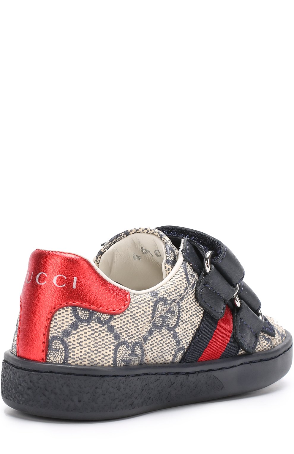 Текстильные кеды с контрастной отделкой и застежками велькро GUCCI, арт. 463088/9C220, фото 3