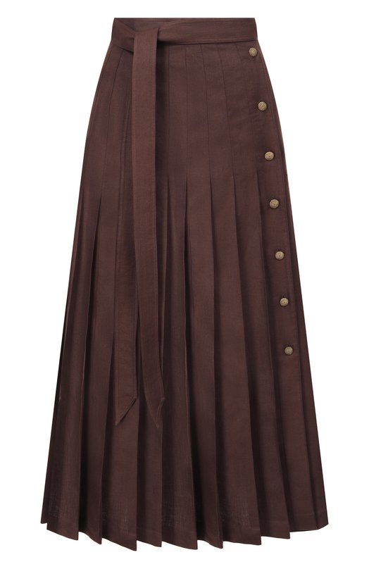 Льняная юбка Loro Piana FAP2896 Коричневый FAP2896