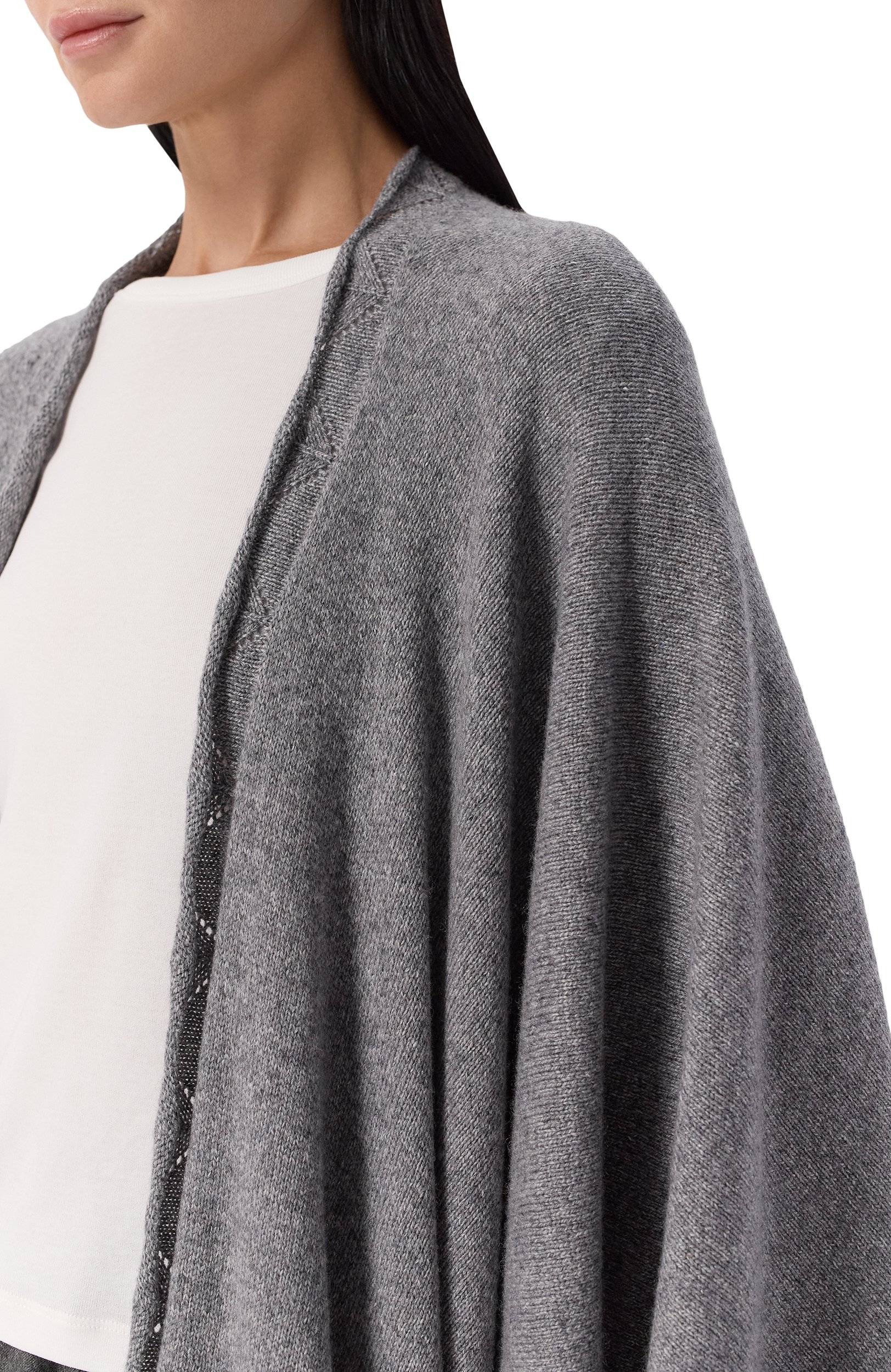 Накидка из шерсти и вискозы ERMANNO SCERVINO, арт. D494R500T0N, фото 5