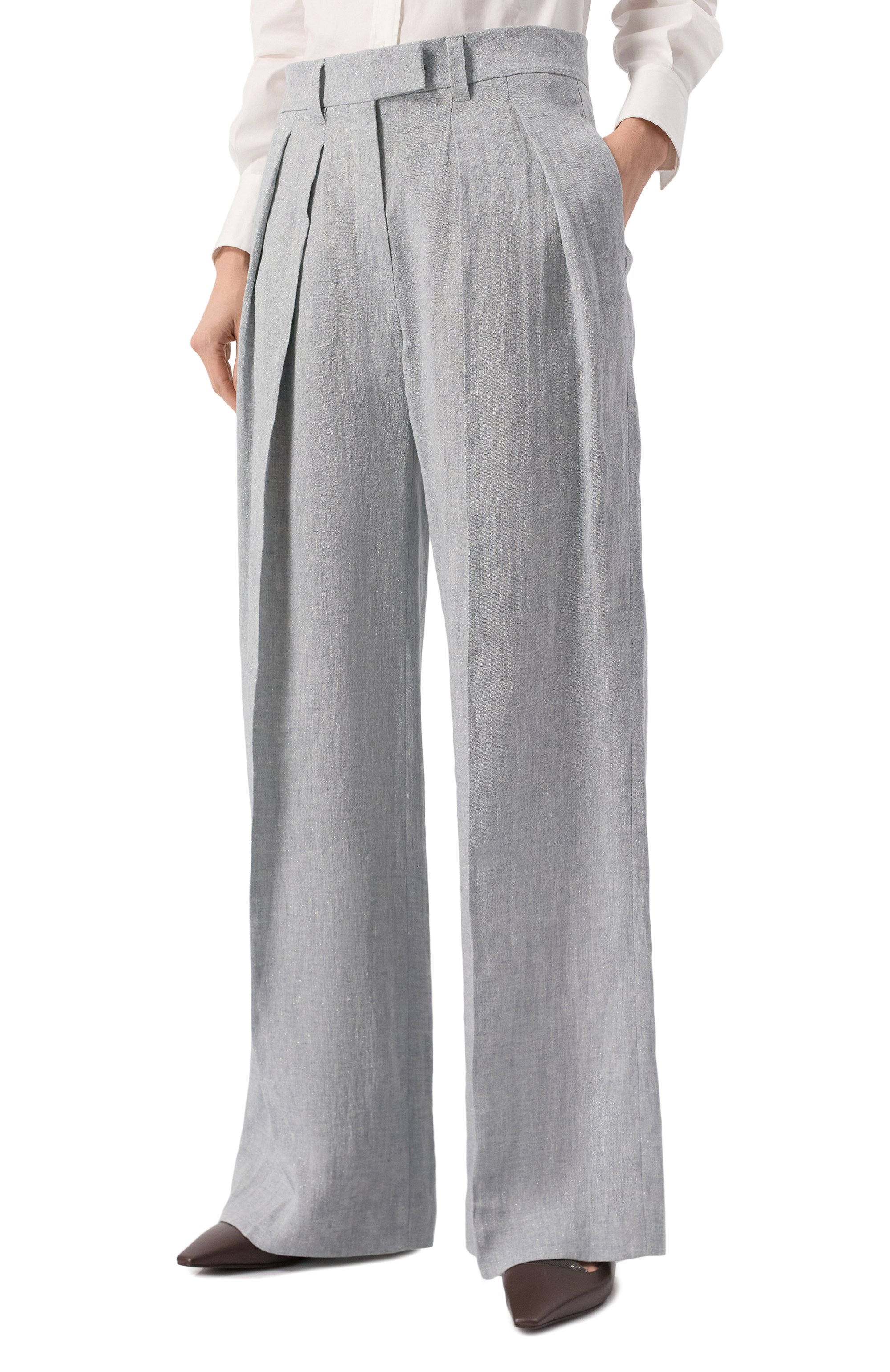 Льняные брюки BRUNELLO CUCINELLI, арт. MH547P8512, фото 3