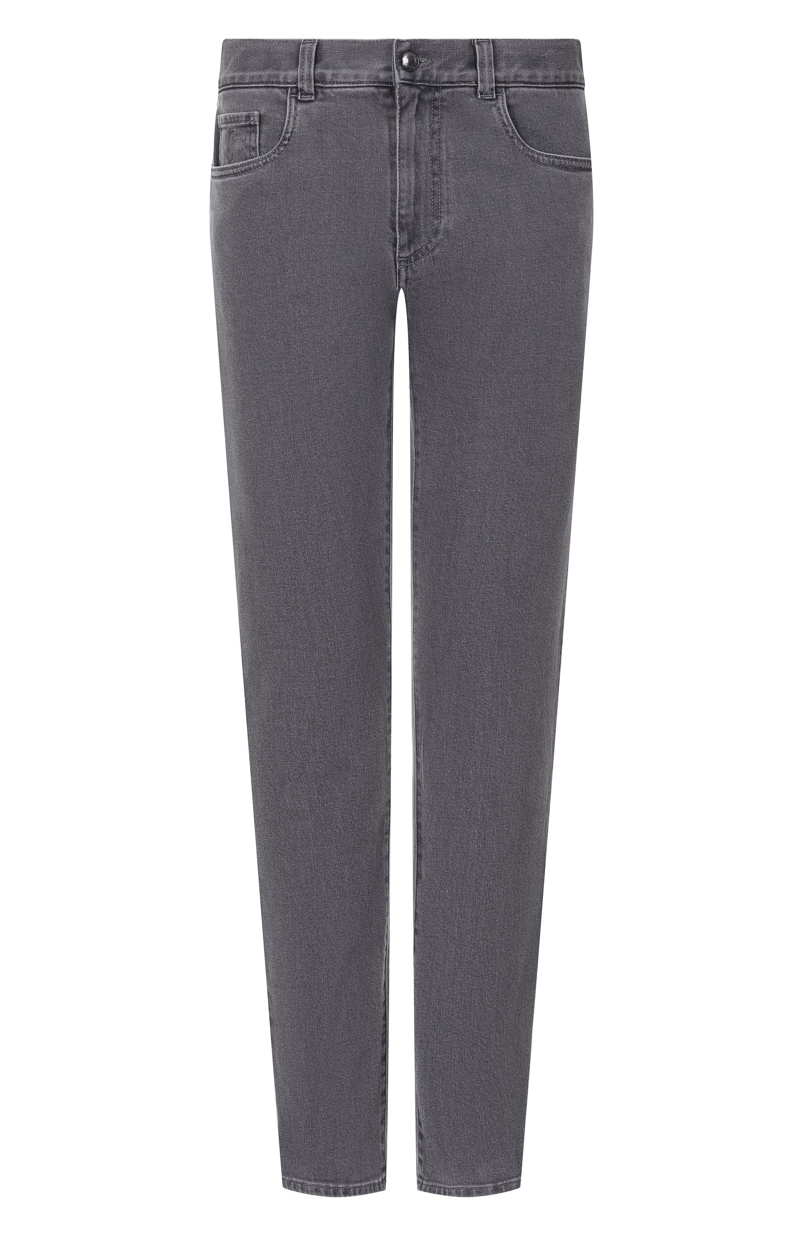 Джинсы regular fit CANALI серого цвета по цене 68200 руб., арт. 91719/PX01028, фото 1 Джинсы regular fit CANALI, арт. 91719/PX01028, фото 1
