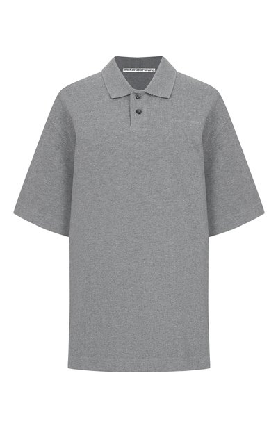Женское хлопковое поло с отделкой стразами ALEXANDER WANG, арт. UCC3261930
