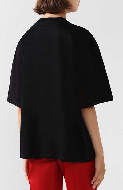 Хлопковая футболка с круглым вырезом и принтом PRADA, арт. 35976-1SEX-F0002, фото 4
