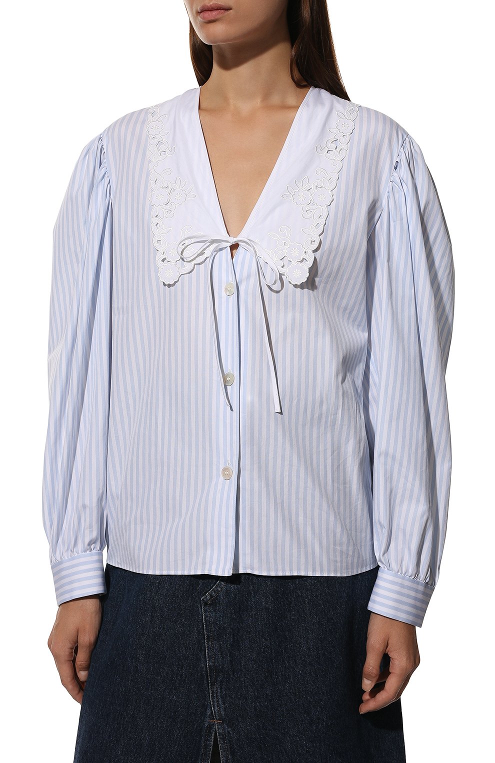 Хлопковая блузка MIU MIU, арт. MK1565-Z58-F0M10, фото 3