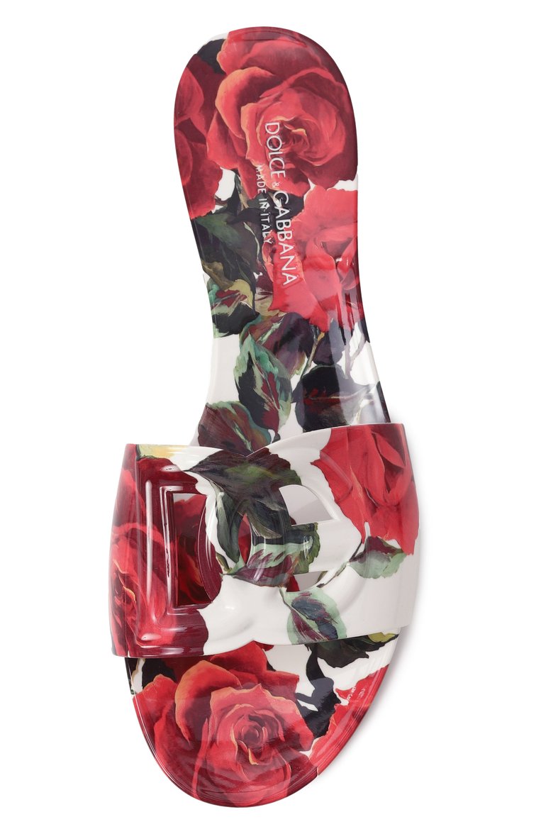 Женские шлепанцы DOLCE & GABBANA разноцветного цвета, арт. CW2215/A6L05 | Фото 6 (Материал сплава: Проставлено; Материал внешний: Экокожа; Подошва: Плоская; Каблук высота: Низкий; Драгоценные камни: Проставлено)
