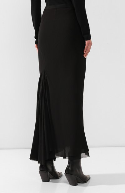 Шелковая юбка RICK OWENS черного цвета по цене 89950 руб., арт. RP20S1334/G, фото 4 Шелковая юбка RICK OWENS, арт. RP20S1334/G, фото 4