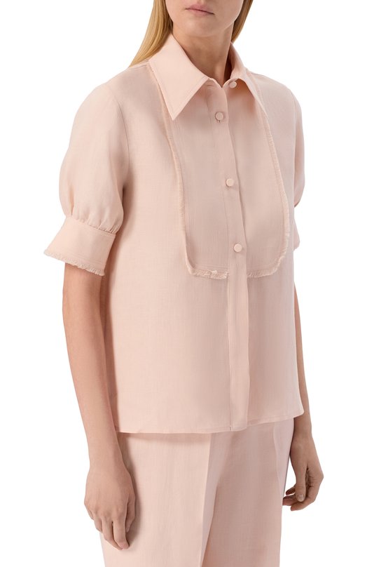 Льняная рубашка Agnona TD1117E/U3049E Розовый  TD1117E/U3049E Фото 3