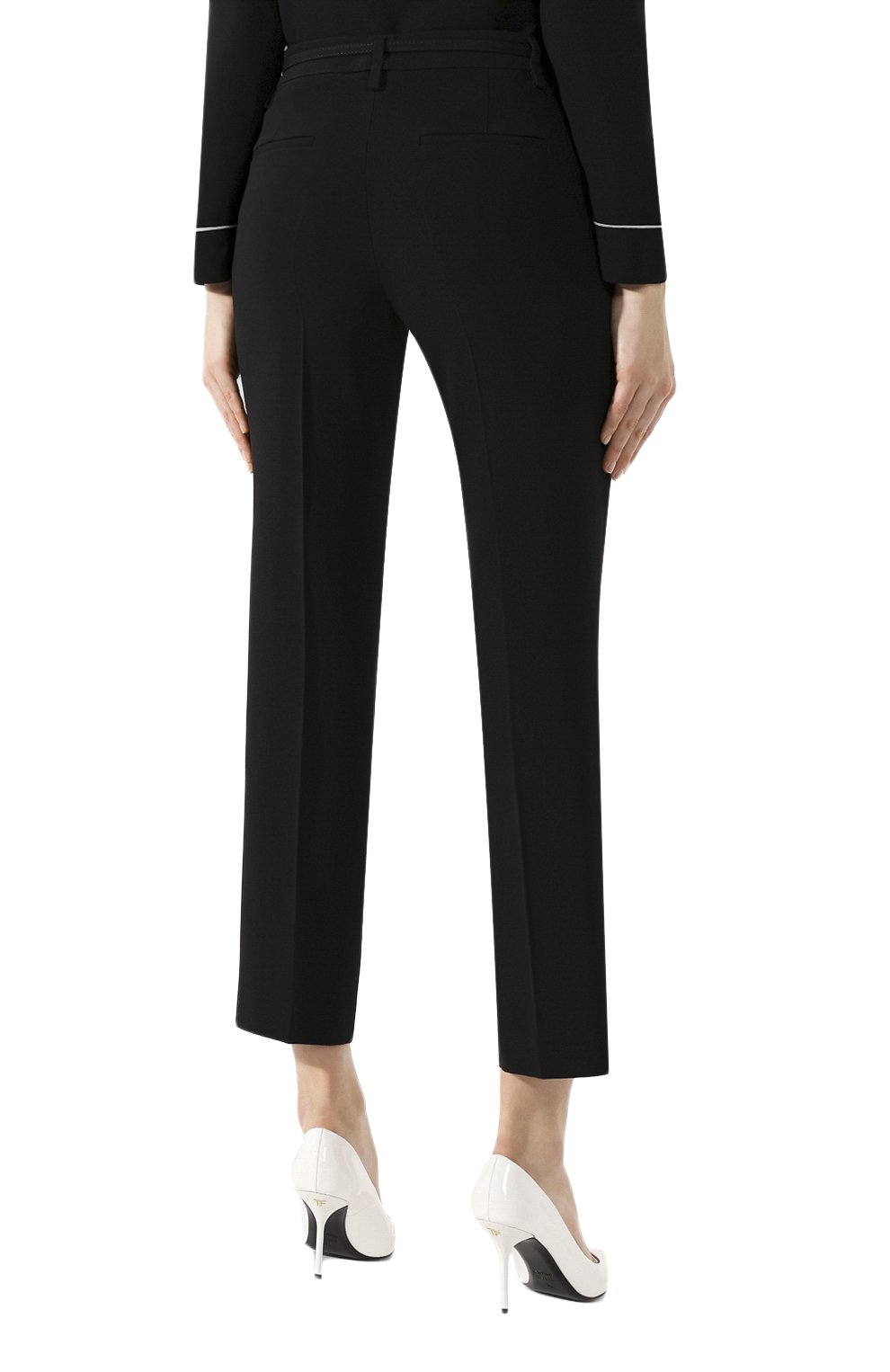 Брюки с поясом REDVALENTINO черного цвета по цене 58650 руб., арт. TR3RBC30/2EU, фото 4 Брюки с поясом REDVALENTINO, арт. TR3RBC30/2EU, фото 4