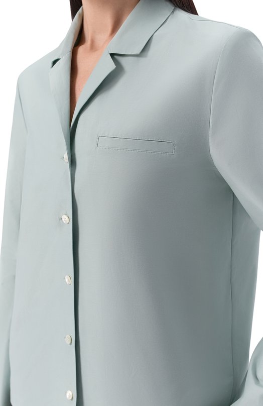 Рубашка из хлопка и шелка 12 STOREEZ 136074 Голубой  136074 Фото 5