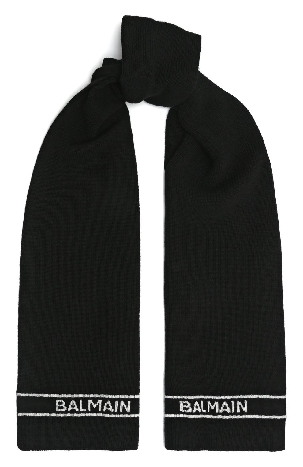 Шарф из шерсти и шелка BALMAIN черного цвета по цене 17550 руб., арт. BT0P13, фото 1 Шарф из шерсти и шелка BALMAIN, арт. BT0P13, фото 1