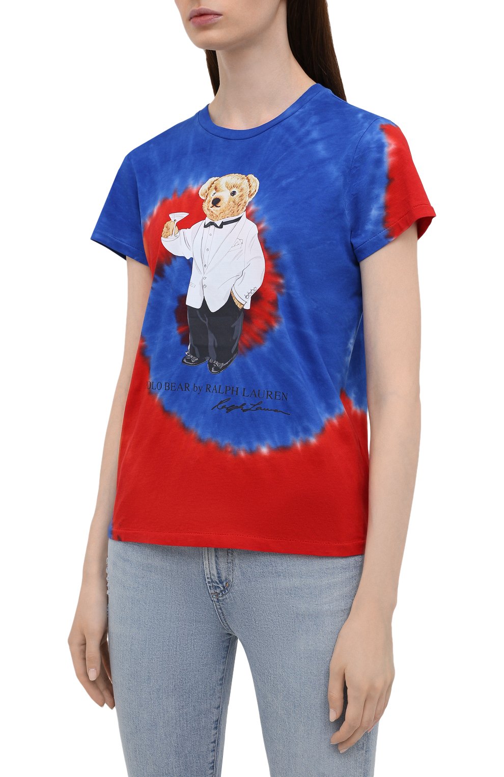 Хлопковая футболка POLO RALPH LAUREN синего цвета по цене 13100 руб., арт. 211843249, фото 3 Хлопковая футболка POLO RALPH LAUREN, арт. 211843249, фото 3