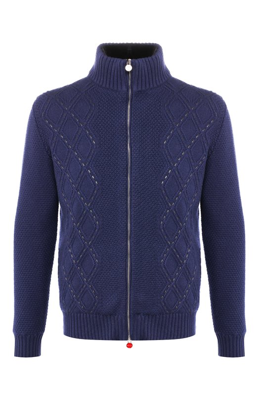 

Кашемировый бомбер с меховой подкладкой Kiton, Синий
