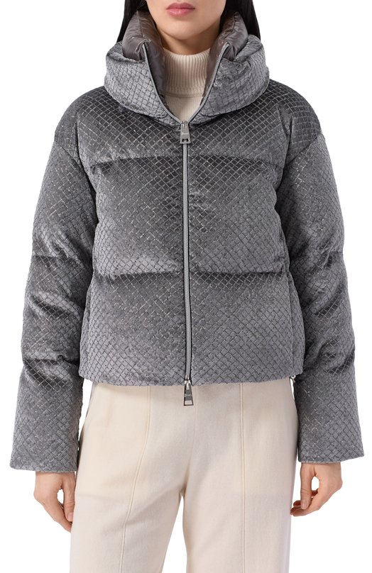 Пуховик с отделкой пайетками Herno PI002161D/12751 Серый  PI002161D/12751 Фото 3