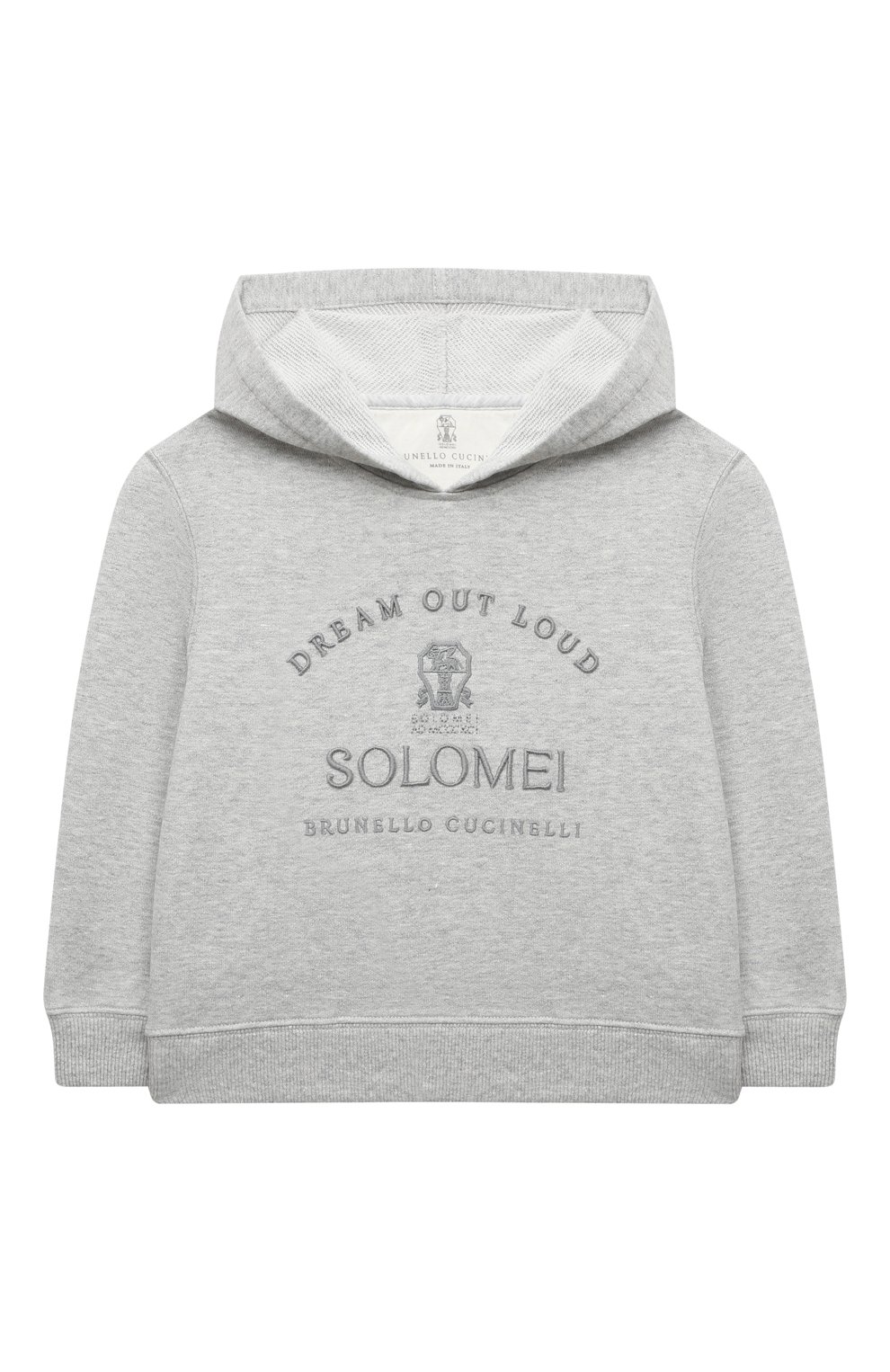 Худи из хлопка и льна BRUNELLO CUCINELLI серого цвета по цене 43900 руб., арт. BTU10E138A, фото 1 Худи из хлопка и льна BRUNELLO CUCINELLI, арт. BTU10E138A, фото 1