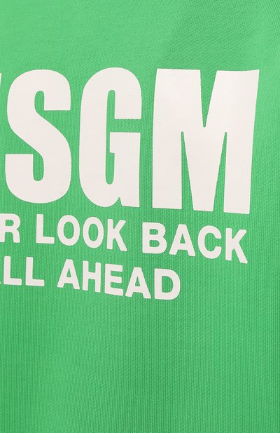 Хлопковый свитшот MSGM зеленого цвета по цене 27300 руб., арт. 3440MM161/237001, фото 5 Хлопковый свитшот MSGM, арт. 3440MM161/237001, фото 5
