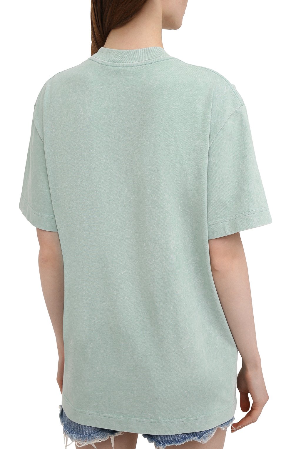 Хлопковая футболка ALEXANDER WANG светло-зеленого цвета по цене 25700 руб., арт. UCC1211030, фото 4 Хлопковая футболка ALEXANDER WANG, арт. UCC1211030, фото 4