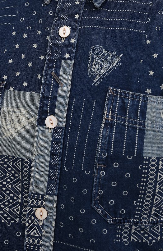 Джинсовая рубашка RRL Синий, фото 5