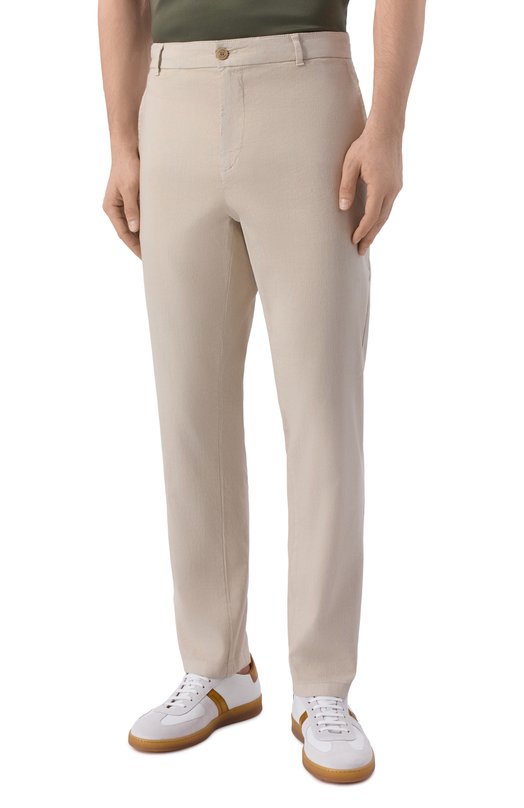 Брюки изо льна и хлопка Bogner 18417335 Бежевый  18417335 Фото 3