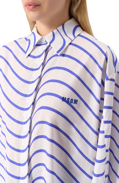 Хлопковая рубашка MSGM белого цвета по цене 35150 руб., арт. 3842MDE14X 257352/257352, фото 5 Хлопковая рубашка MSGM, арт. 3842MDE14X 257352/257352, фото 5