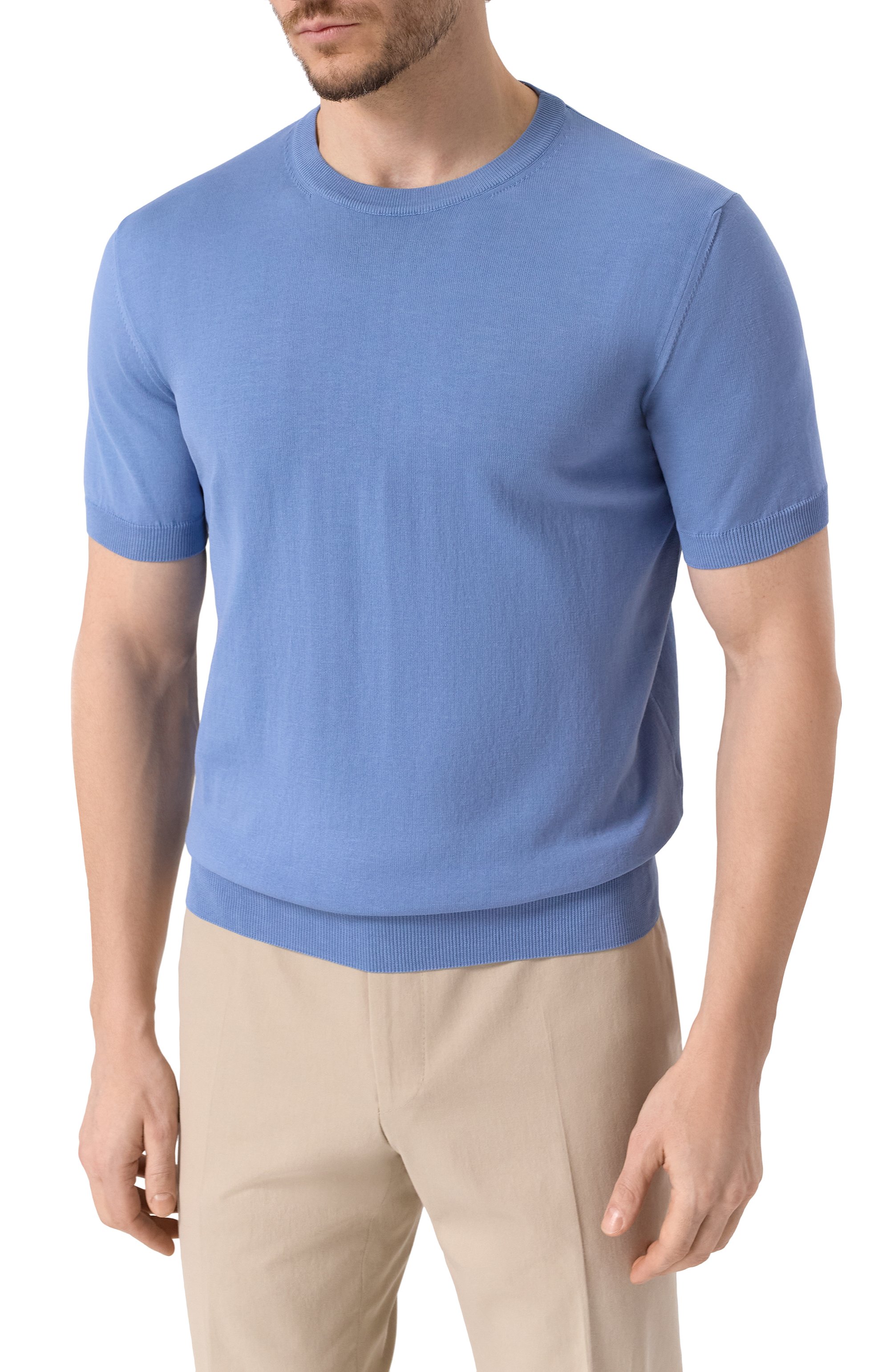 Хлопковый джемпер CANALI голубого цвета по цене 30900 руб., арт. C0719/MK00145, фото 3 Хлопковый джемпер CANALI, арт. C0719/MK00145, фото 3