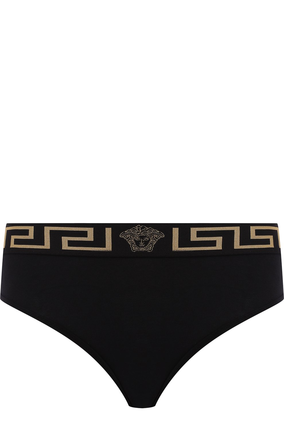 Хлопковые трусы-слипы VERSACE черного цвета по цене 9950 руб., арт. AUD01040/AC00058, фото 1 Хлопковые трусы-слипы VERSACE, арт. AUD01040/AC00058, фото 1