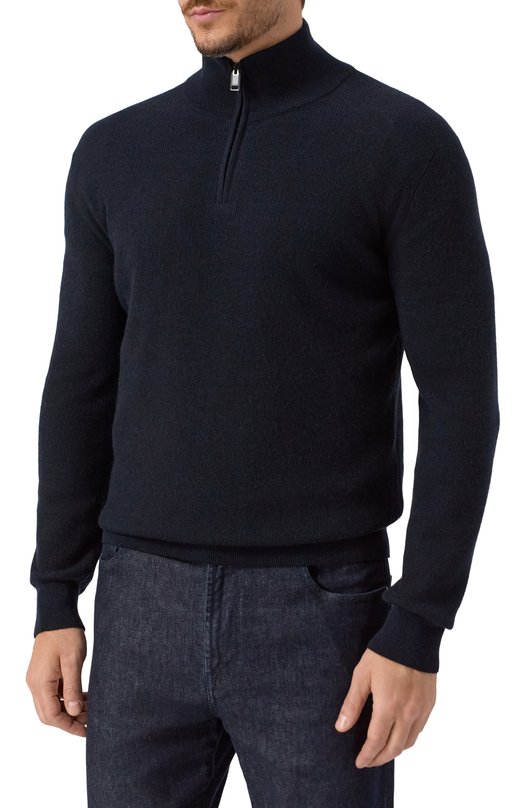 Джемпер из кашемира и шерсти Brioni UMS70L0CK12 Синий  UMS70L0CK12 Фото 3