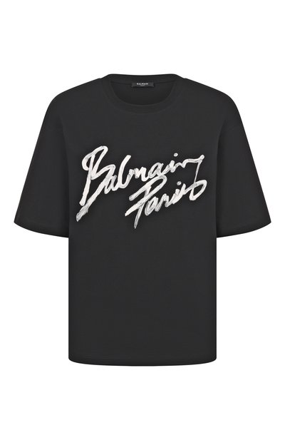 Женская хлопковая футболка BALMAIN, арт. GF1EG110/BD41