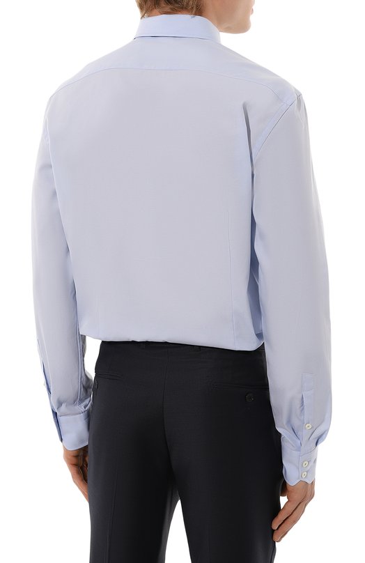 Хлопковая сорочка Van Laack RIK0S-SF/130648 Голубой  RIK0S-SF/130648 Фото 5