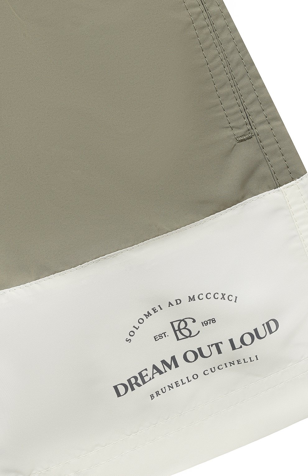 Плавки-шорты BRUNELLO CUCINELLI хаки цвета по цене 21500 руб., арт. BW817H550A, фото 3 Плавки-шорты BRUNELLO CUCINELLI, арт. BW817H550A, фото 3