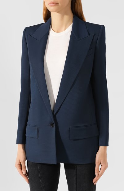 Жакет из смеси вискозы и шерсти GIVENCHY синего цвета по цене 149500 руб., арт. BW308U11WF, фото 3 Жакет из смеси вискозы и шерсти GIVENCHY, арт. BW308U11WF, фото 3