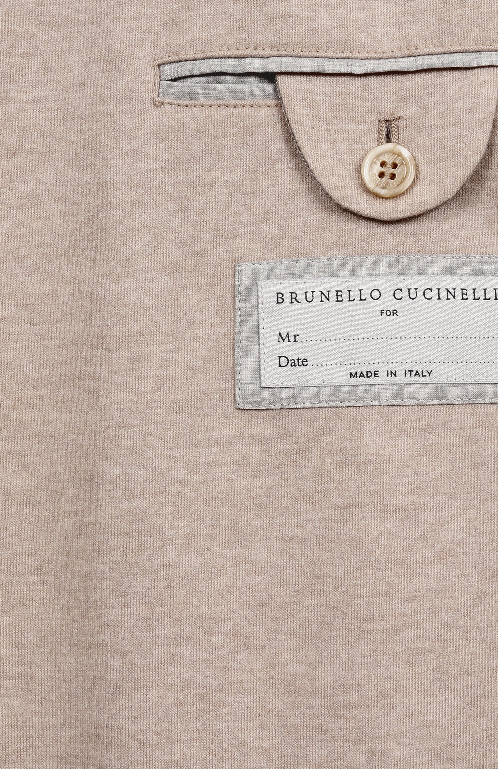 Кашемировый пиджак BRUNELLO CUCINELLI светло-бежевого цвета по цене 384500 руб., арт. ML8968J01, фото 9 Кашемировый пиджак BRUNELLO CUCINELLI, арт. ML8968J01, фото 9