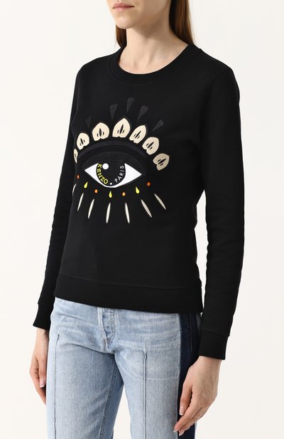 Хлопковый свитшот с контрастной вышивкой KENZO, арт. 2SW7104XI, фото 3