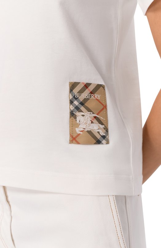 Хлопковая футболка Burberry 8104886 Белый  8104886 Фото 5