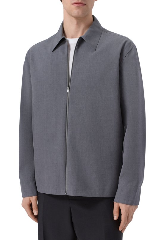 Шерстяная куртка-рубашка Jil Sander J22DL0368-J40249 Серый  J22DL0368-J40249 Фото 3