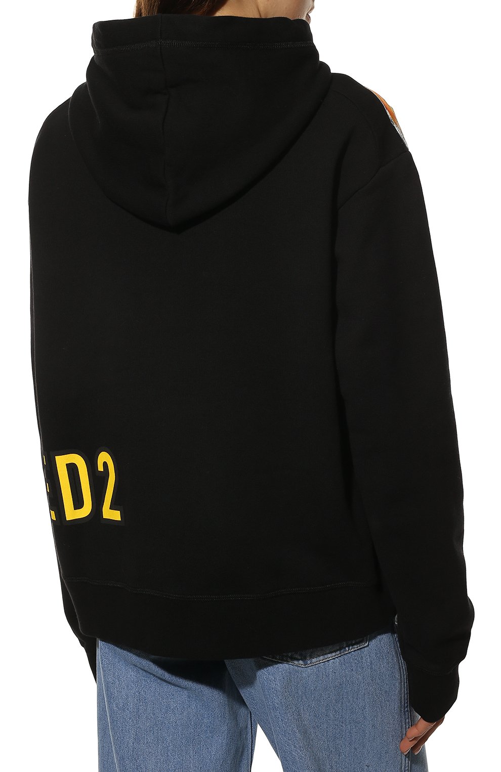 Хлопковое худи DSQUARED2 черного цвета по цене 62150 руб., арт. S75GU0424/S25516, фото 4 Хлопковое худи DSQUARED2, арт. S75GU0424/S25516, фото 4