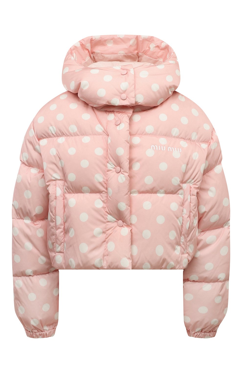 Пуховик MIU MIU светло-розового цвета по цене 240000 руб., арт. ML721-1ZHI-F0V4C, фото 1 Пуховик MIU MIU, арт. ML721-1ZHI-F0V4C, фото 1