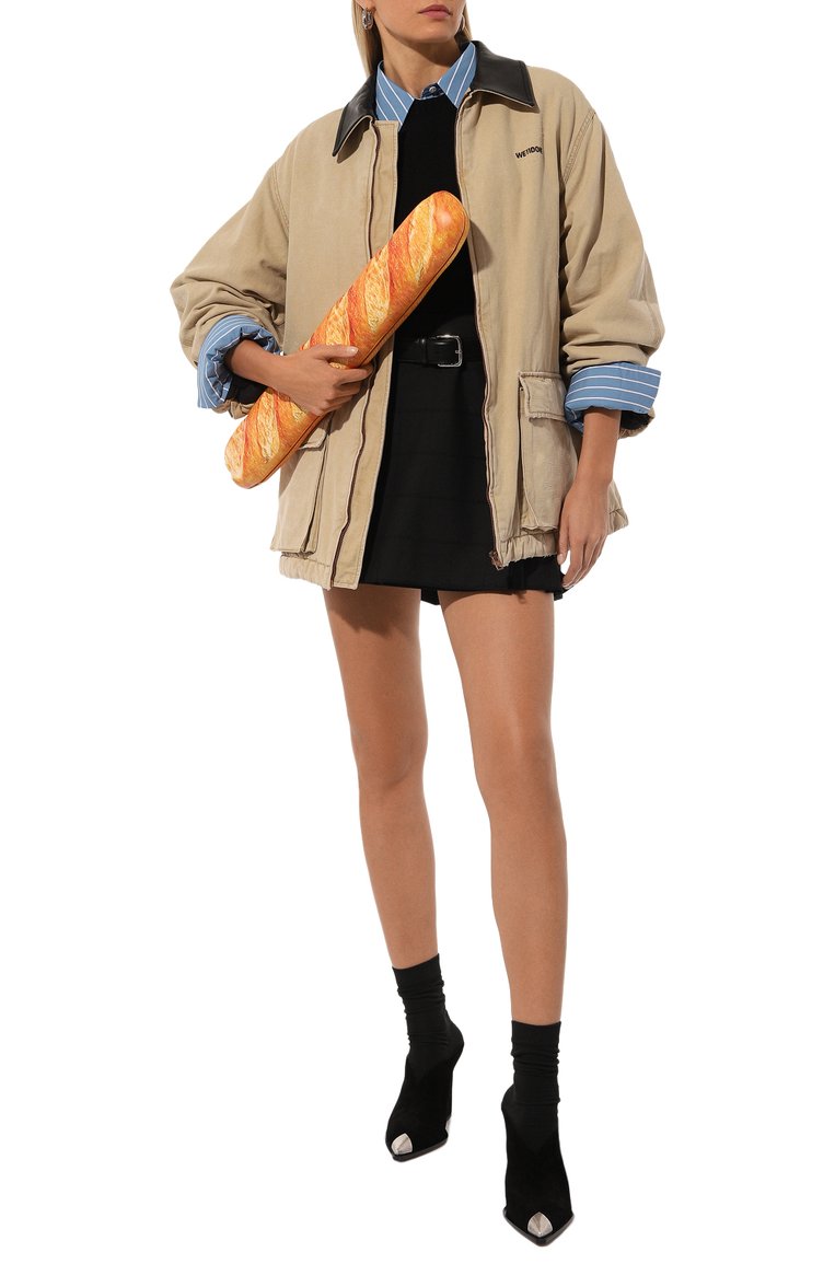 Женский клатч MOSCHINO бежевого цвета, арт. A7309/8223 | Фото 7 (Размер: large; Драгоценные камни: Проставлено; Материал сплава: Проставлено; Материал: Текстиль; Женское Кросс-КТ: Клатч-клатчи)