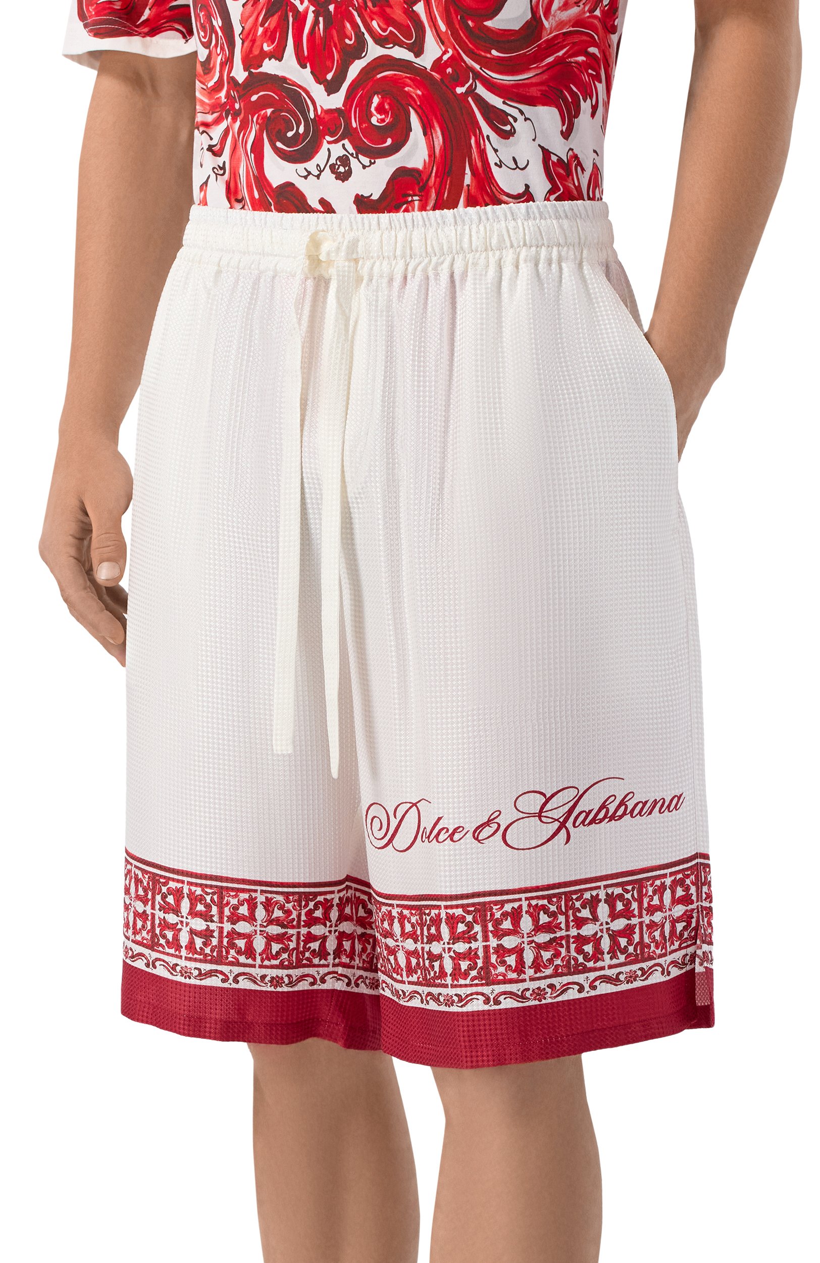 Шелковые шорты DOLCE & GABBANA белого цвета по цене 161000 руб., арт. GV37AT/HI135, фото 3 Шелковые шорты DOLCE & GABBANA, арт. GV37AT/HI135, фото 3