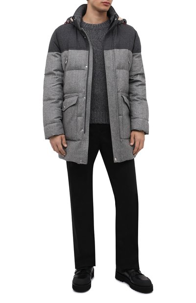 Пуховик из шерсти и кашемира BRUNELLO CUCINELLI серого цвета по цене 545000 руб., арт. MN4661848, фото 2 Пуховик из шерсти и кашемира BRUNELLO CUCINELLI, арт. MN4661848, фото 2